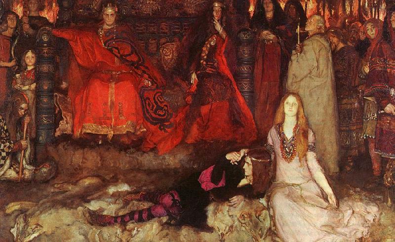 Edwin Austin Abbey The play scene in Hamlet china oil painting image